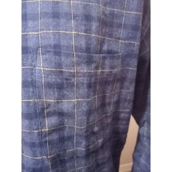 New Vtg Medium Preswick & Moore Long Sleeve Flannel Men's Shirt 100% Cotton Blue - Picture 4 of 10